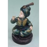 AN EARLY 20TH.C.COLD PAINTED BRONZE AND IVORY FIGURE SIGNED TO THE BASE PROFESSOR POERTZEL