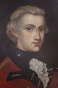 A 19TH.C.OIL ON CANVAS PORTRAIT OF A MILITARY OFFICER