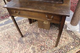 AN 18TH.C.MAHOGANY SIDE TABLE WITH SINGLE DRAWER