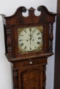 A 19TH.C.FLAME MAHOGANY CASED EIGHT DAY LONG CASE CLOCK BY T & E RHODES OF KENDAL