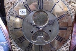 AN 18TH.C.LONG CASE CLOCK MOVEMENT AND DIAL SIGNED THOMAS KELHAM, GRIMSTONE