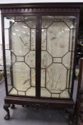 A LARGE EARLY 20TH.C.CHIPPENDALE STYLE GLAZED DISPLAY CABINET