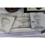 THREE REGENCY MARBLE RELIEF CARVED PANELS