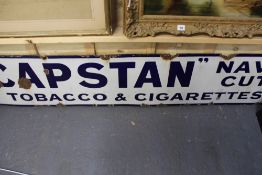 A CAPSTAN NAVY CUT BLUE AND WHITE ENAMEL SIGN