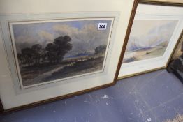 A WATERCOLOUR ATTRIBUTED TO EDWIN EARP AND A FURTHER 19TH.C.WATERCOLOUR