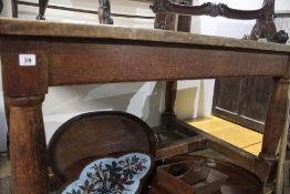 A PAIR OF OAK REFECTORY TABLES.
Each approx 105 x 140 x 73cm