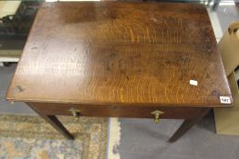 AN 18TH.C.OAK SIDE TABLE WITH SINGLE DRAWER