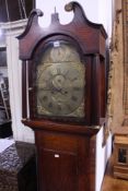 AN 18TH/19TH.C.OAK AND MAHOGANY CASED LONG CASE CLOCK WITH ARCHED BRASS DIAL, SIGNED WILLIAM TURNER,