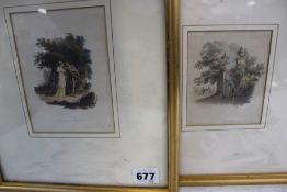 RICHARD CORBOULD (1757-1831). TWO WATERCOLOURS EXECUTED FOR BOOK ILLUSTRATIONS, ONE FOR S.