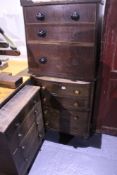 THREE LATE GEORGIAN MAHOGANY COMMODE CHESTS