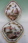 A PAIR OF FRENCH HAND PAINTED PORCELAIN PLAQUES