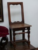 An 18th.c.oak back stool