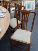 Eight pale elm Georgian style country side chairs