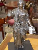 An Antique bronze of a a classical standing maiden, possibly French