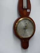 A Regency mahogany and inlaid barometer signed Bap.Salla