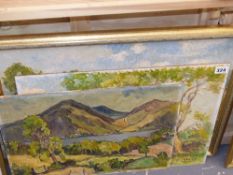 Robert Sydney Rendle Wood (1894-1987) Three Impressionistic landscapes, signed oil on board (two