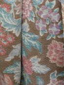 A pair of floral tapestry pattern inter lined drapes and a matching single