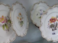 Eight Coalport floral decorated plates