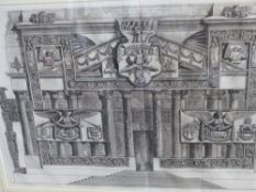 An Antique large folio print after Piranesi of classical architecture