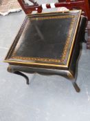 A pair of Regency style gilt decorated low tables