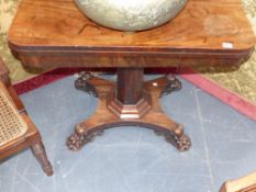 A Wm.IV. fold over mahogany card table