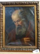 Old master portrait of a bearded man. Oil on canvas. In carved giltwood frame