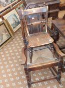 A rare Victorian beech and elm child's chair of Oxford form by S.Hazel together with a Georgian