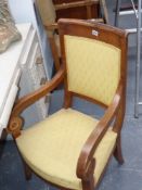 A pair of 19th century carved fruitwood french armchairs