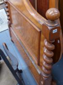 A Victorian satin birch double bed