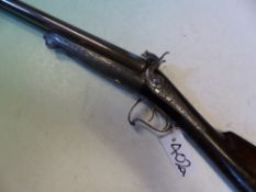 A 19TH C.LE FAUCHEUX DOUBLE PINFIRE UNDERLEVER SHOTGUN (NO CERTIFICATE REQUIRED)