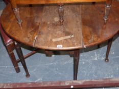 An 18th.c.yew wood small gateleg table