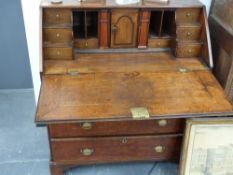 An 18th.c.country oak bureau