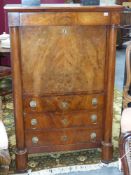 A 19th.c.walnut secretaire abbutant