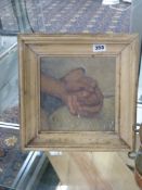 An early 20th.C. English School. Study of Hands, oil on canvas laid down