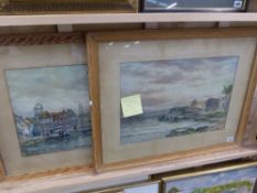 A pair of 19th/20th.C. watercolours of coastal views, possibly scottish, signed J.Hamilton Glass