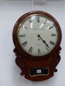 A late Georgian mahogany cased fusee wall clock with convex dial signed Pells & Morath