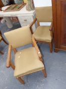 A pair of Victorian Gothic Puginesque armchairs