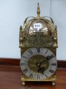 A 19th.c.brass cased lantern clock with fusee movement by J W Benson, London