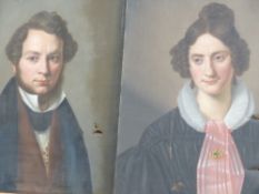 19th Century Scandinavian School. Portrait of a gentleman and lady. One signed indistinctly and