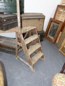 Antique pine scullery/library steps