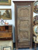 A 19th.c.French Breton carved oak hall cabinet