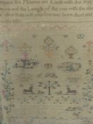An early 19th Century needlework sampler animal, flowers and bird decoration. By Mary Smith