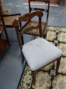 A set of four early 19th.c. colonial hardwood dining chairs together with a pair of Regency side