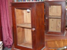 A pair of 19th.c.mahogany small glazed cabinets