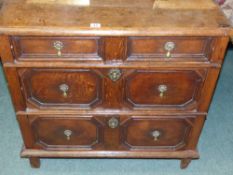 A 17th.C.oak small chest of three drawers