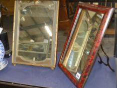 A 19th.C. Boulle work easel back dressing table mirror and another French example with gilt and