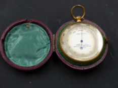 A late 19th.c.compensated pocket barometer by W H Harling, London