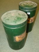 A pair of tolware storage cannisters