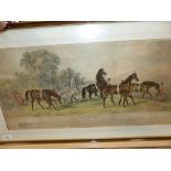 Two large folio sporting prints, Favourites, a hand coloured print after S E Jones and The Meet of