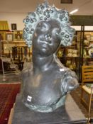 JEF. Lambeau (early 20th Century). "Bacchanal". Signed. Bronzed plaster bust